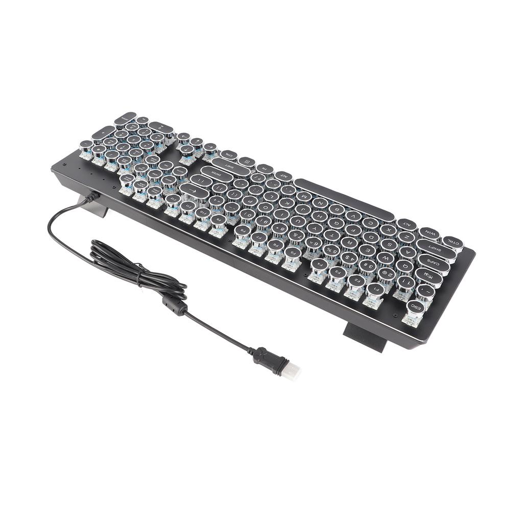 Retro Wired Gaming Mechanical Keyboard Key Click with 104 Keys Mixed Light Ergonomic Design