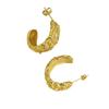 Elegant Irregular Pleated Texture Earrings in Light Luxury Titanium Steel