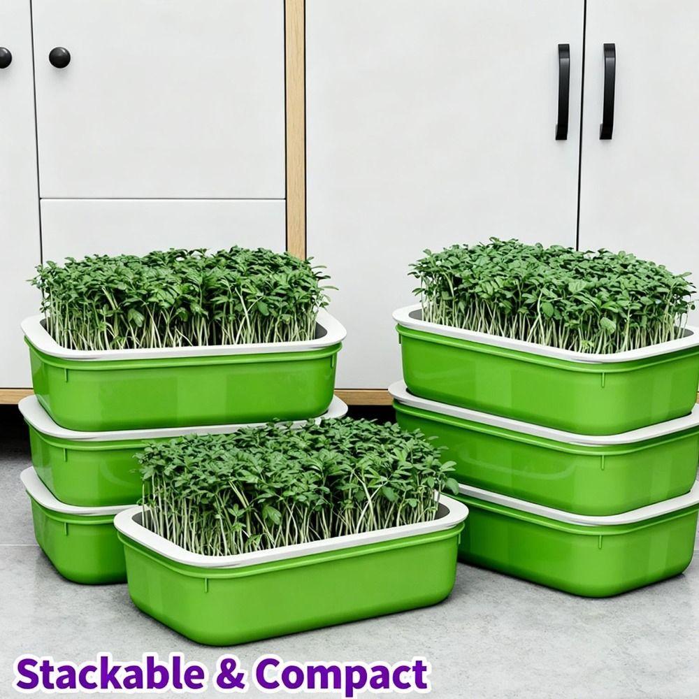 2Pcs Double Layer Soil-Free Nursery Pots Plastic Grow Nursery Plate Greenhouse Supplies