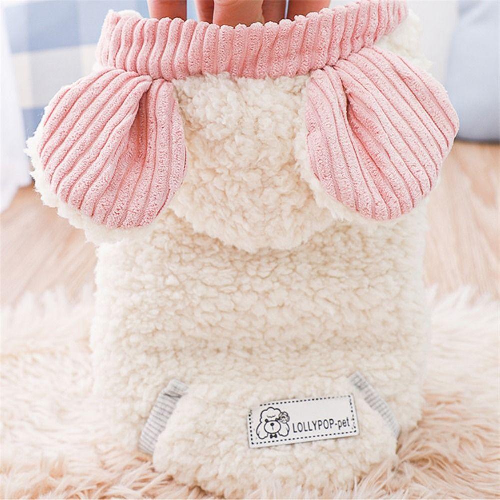 Bear Ear Dogs Coat Jacket Soft Puppy Plush Sweater Cute Winter Dog Hoodie  for Cat Dogs