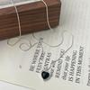 Simple Ins Cold Wind 925 Sterling Silver Love Black Agate Necklace Women's Retro Peach Heart Collarbone Chain