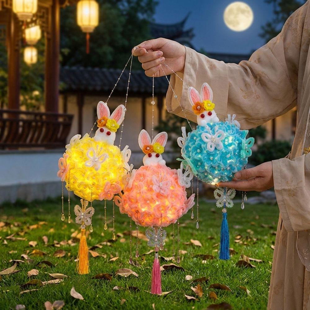 Glowing Mid-Autumn Rabbit Lantern Twisted Stick Portable Luminous Lantern  Children Gift