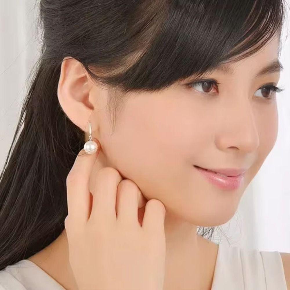 Shell Beads Drop Earrings Ball Shape Ear Hook Exquisite Long Earrings  Female