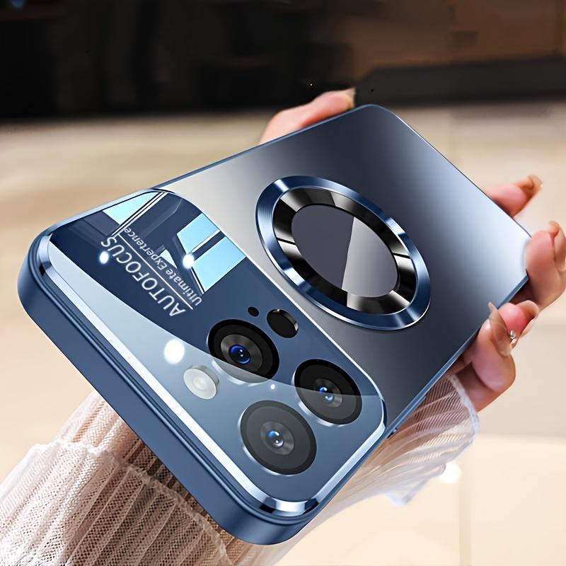 

2025 Новый титановый чехол для iPhone 16 15 14 Pro Max, роскошный матовый магнитный чехол с защитой объектива камеры, защитный чехол для телефона с беспроводной зарядкой и защитой от царапин IPhone 16 синий