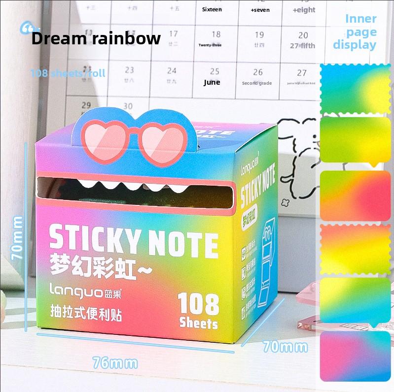 Dopamine Sticky Notes, Transparent Pearlescent Pull-Out Memo Notes, Mini Notepad, Colored Sticky Notes for Notes and Remarks