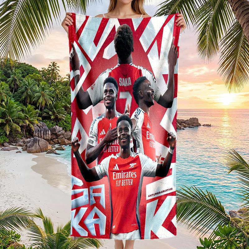 Bukayo Saka Strandtuch Weiches Mikrofaser Sommerhandtuch Schnelltrocknendes Saugfähiges Handtuch für Strand Schwimmbad Reisen