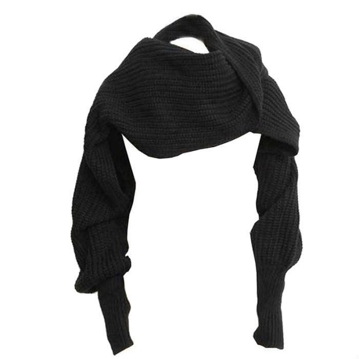 2025 European-American Autumn/Winter V-neck Off-shoulder Knitted Sexy Pullover Sweater Scarf One Size