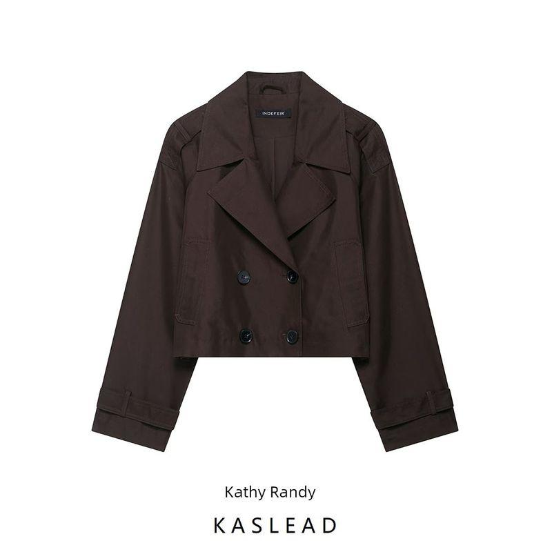 Kaslead New Women Clothes Western Style Fashion Trench Coat Crop Jacket Outerwear 3046242