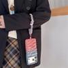 Color Block Pink Cream Textured Case with Lanyard for iPhone 14/15/16 Pro Max & Apple 17