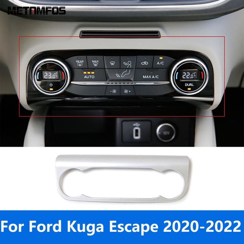 Center Console Air Condition AC Switch Panel Cover Trim For Ford Kuga Escape Carbon Fiber Interior Accessories