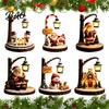 Resin Desk Lamp for Dormitory Christmas Santa Claus Reading Lantern, Snowman Elk LED Night Light with Warm Bedside Lighting Kids Room Glow,