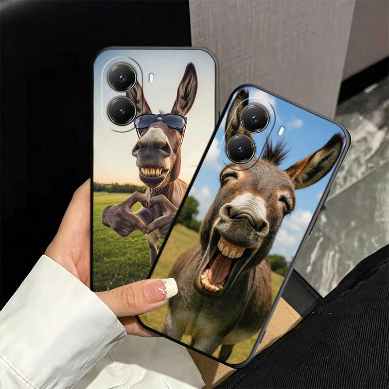 Funny Donkey Animal Soft Phone Case for Xiaomi Poco X5 X6 X7 X8 Pro Max X3 F7 F8 Ultra M8 M7 M6 M5 Redmi 15 15C 14C 13C 12C X4 F