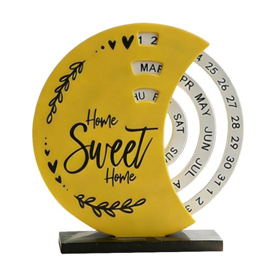 Creative Perpetual Calendar, 3 Layer Rotating Date Desk Decor, Vintage Monthly Calendar for Home Office