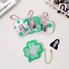 Clover Card Cover, One Inch Student Id Photo Decoration Pendant Key Chain Photo Frame Protection Card Cover