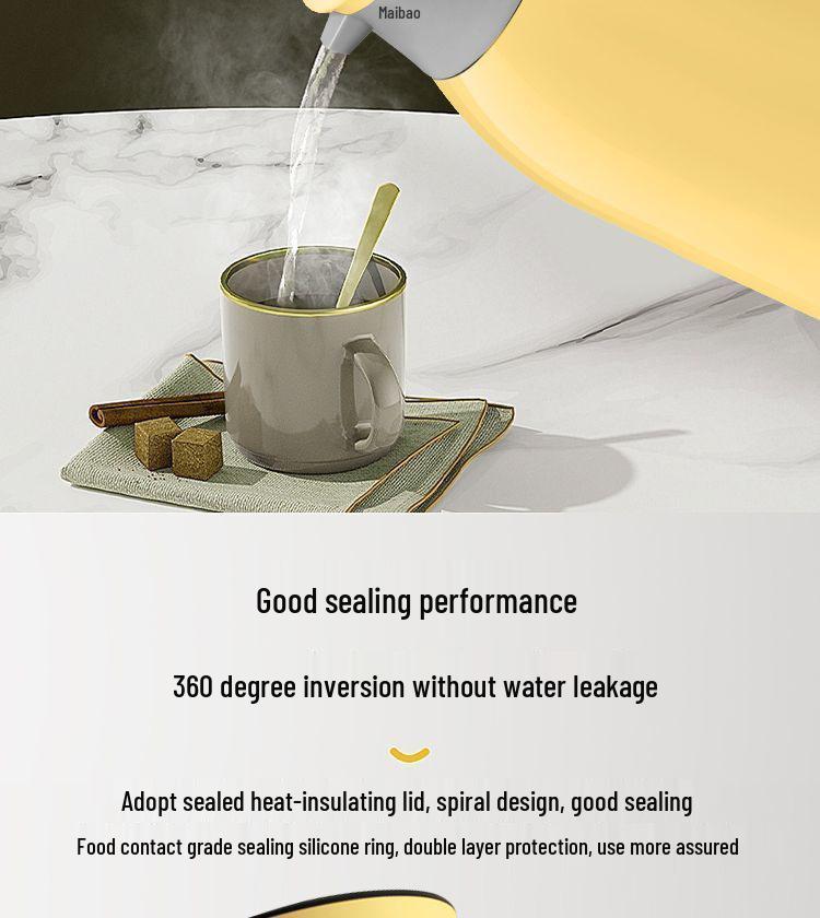 Large Capacity Glass Lined Thermos Flask - Portable Teapot & Warming Bottle