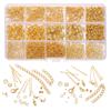 1260Pcs/Set Lobster Clasp Bead Flat Pins End Extension Chain Connector Clasp Kit for DIY Bracelet Necklace Jewelry Making