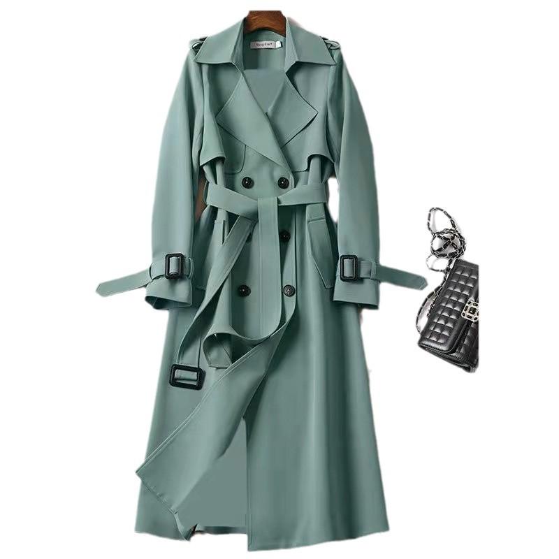 Trenchcoat Damen mittel und lang Frühling und Herbst neu Koreanische Version klein beliebt Britischer Stil Knie-Mantel Mantel