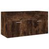 2 Piece Bathroom Furniture Set Smoked Oak Wood Based Material