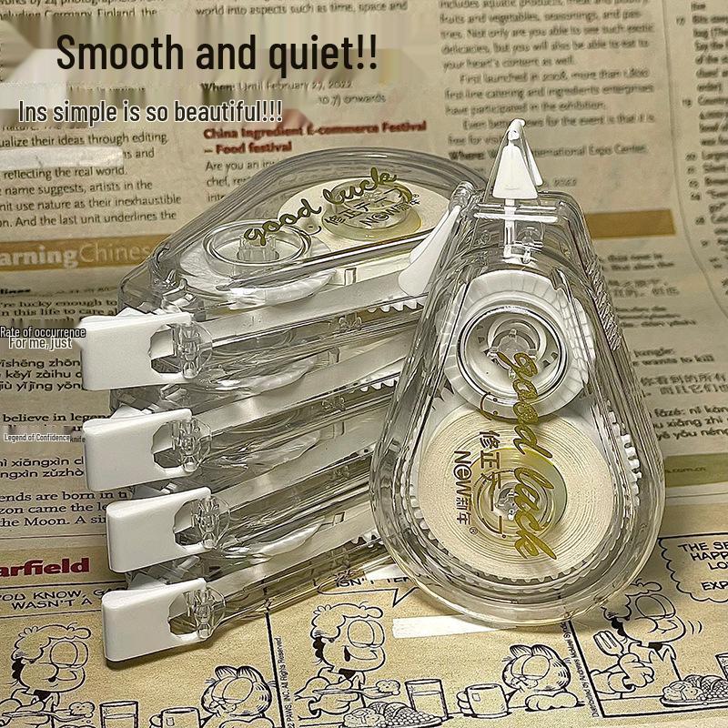Student Special Silent Transparent Correction Tape Set - High Capacity, High Aesthetic White-Out Tape