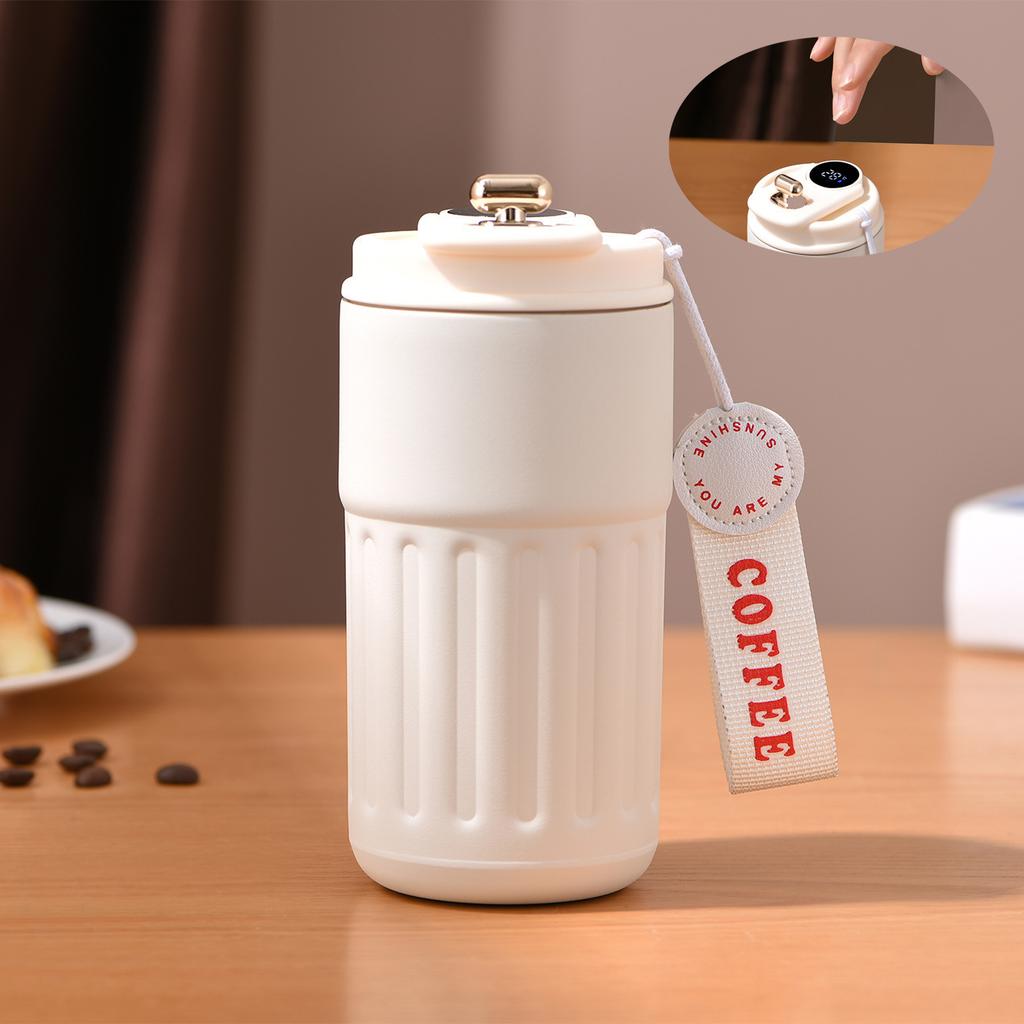 New lily of the valley 316 stainless steel coffee cup ceramic liner thermos cup large capacity high-value gift water cup