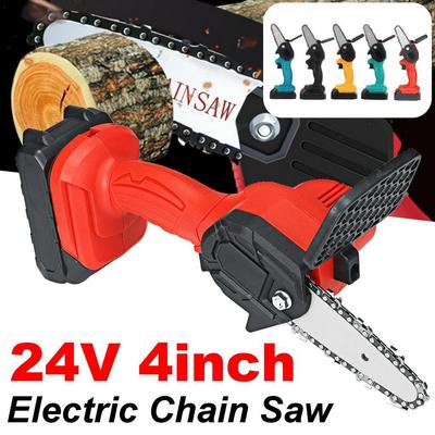 88V 1080W 4 Inch Mini Electric Chain Saw With 2 Battery Rechargeable Woodworking Pruning One-handed Garden Logging Power Tool