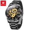 OLEVS Mens Watches Top Brand Luxury China Loong Dragon Dial Gold Quartz Watch for Men Waterproof Luminous Date Fashion Wacth Men