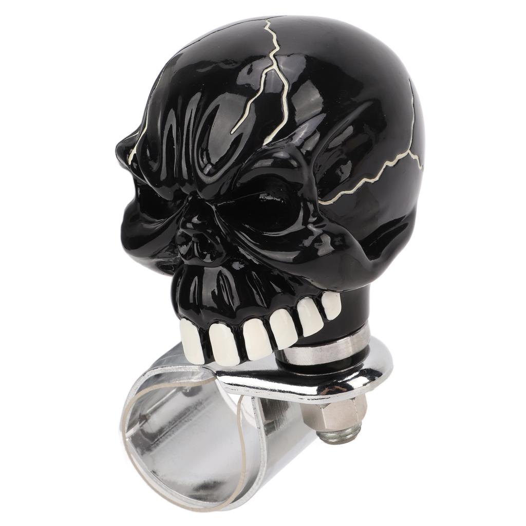 Steering Wheel Spinner Knob Skull Shape Universal Power Handle for Cars Trucks Tractors BoatsBlack
