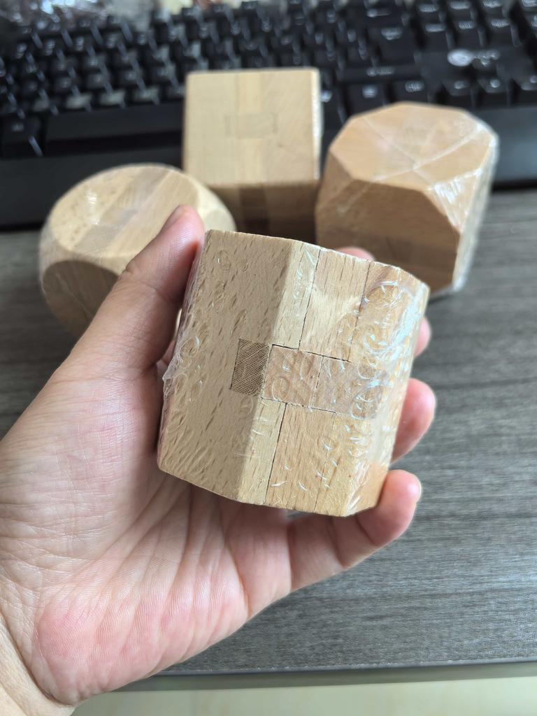 Kids Brain Teaser Puzzle Cube Wooden Assembly and Disentanglement Unlock Interlocking IQ Test Logic Challenge Educational Toys