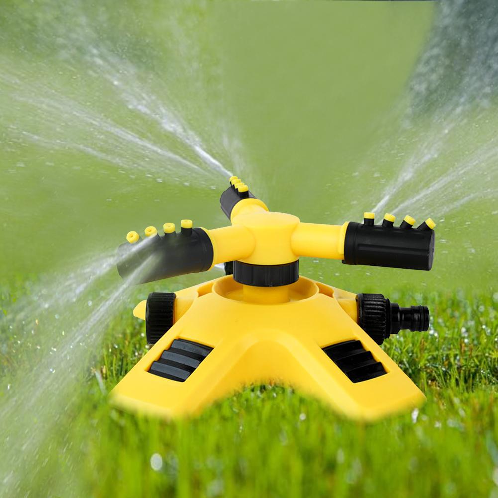 360 Degree Automatic Rotating Sprinkler Head 3-Arm Water Sprinkler Garden Lawn Large Area Coverage Water Sprinkler Irrigation