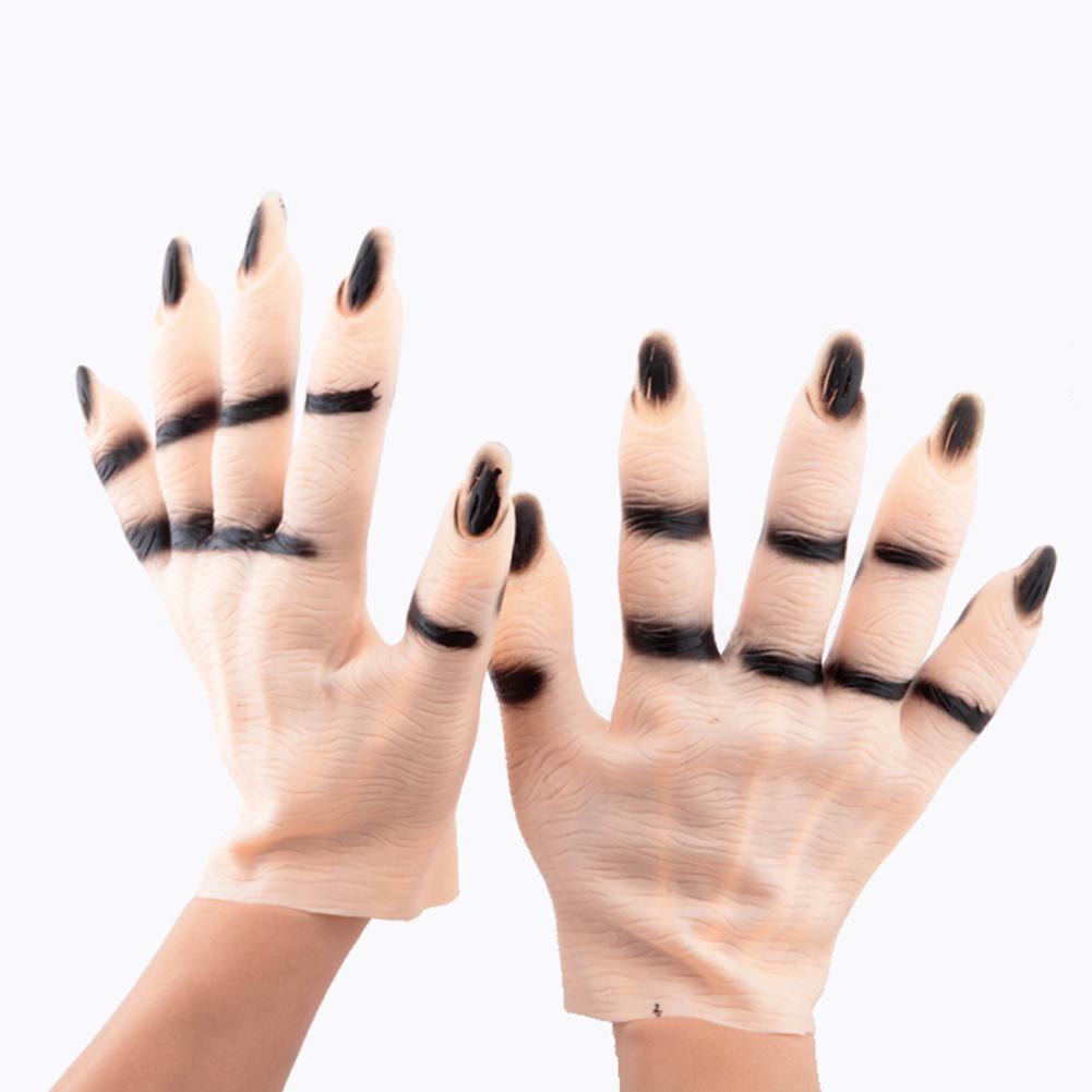 Cadılar Bayramı Maskeli Parti Vampir Korku Elleri Kostüm Balosu Cosplay Korkunç Perili Hayalet Et Rengi Taklit Eden Eller Eldivenler