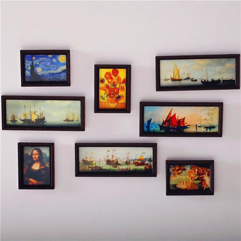 Dollhouse Miniature Photo Frame Oil Painting Wall Painting Furniture Accessories