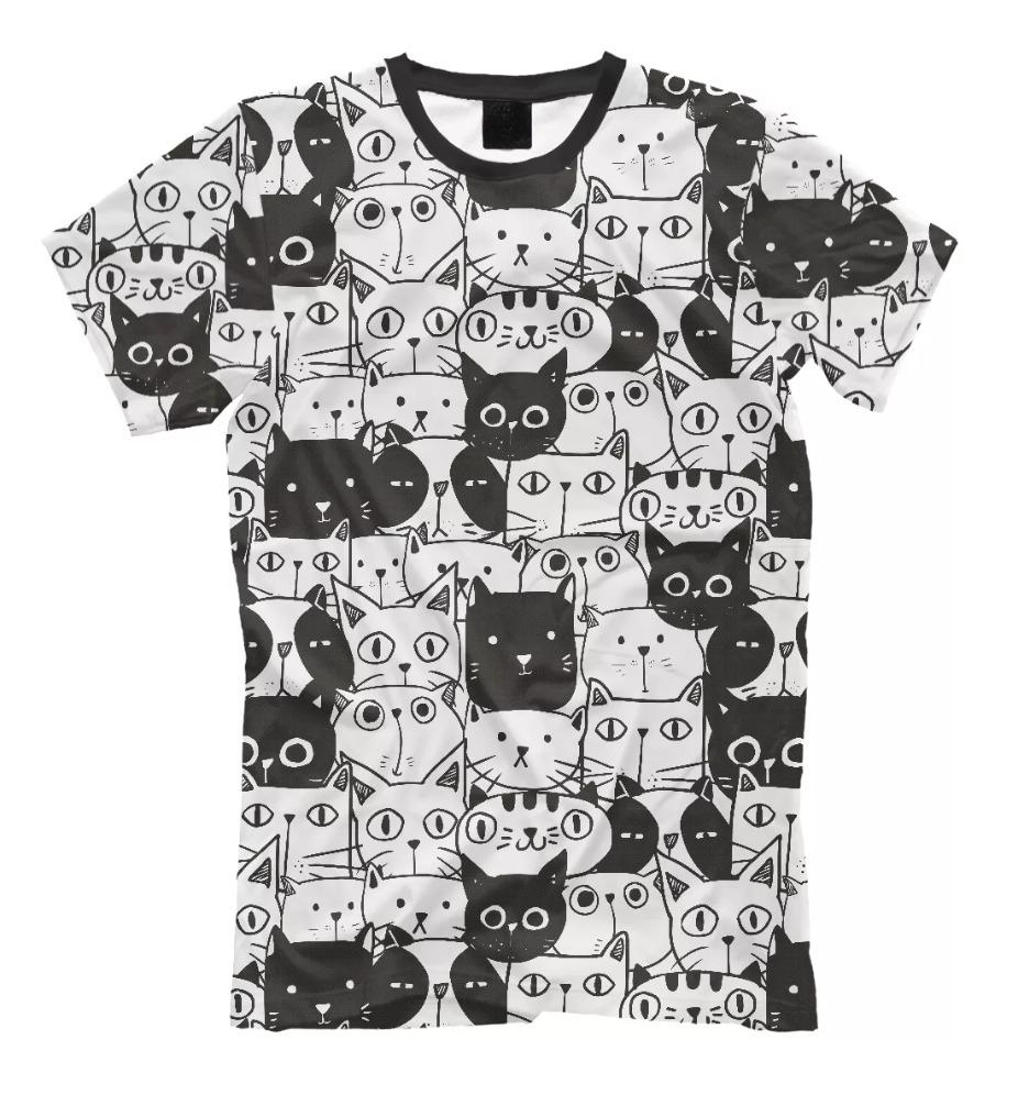 women's T-Shirts Cute Cat Pattern 3D Print Tops Tees Summer New  Streetwear Fashion Oversized T Shirt Men Clothing