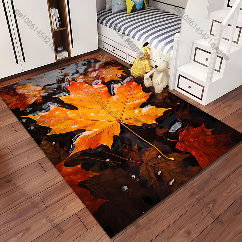 Autumn Leaf In Water Carpet Yoga Living Room Room Decor Children's Crawling Mat Doormat Area Rug Games Mat