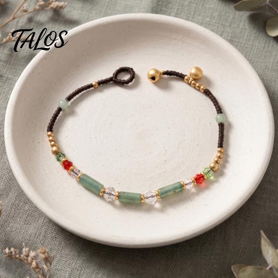 Holiday Gift for Her Bohemian Bracelet Women, Handmade Bamboo Joint Beaded Stackable Bracelet, Ethnic Style Boho Summer Jewelry Adjustable Slide