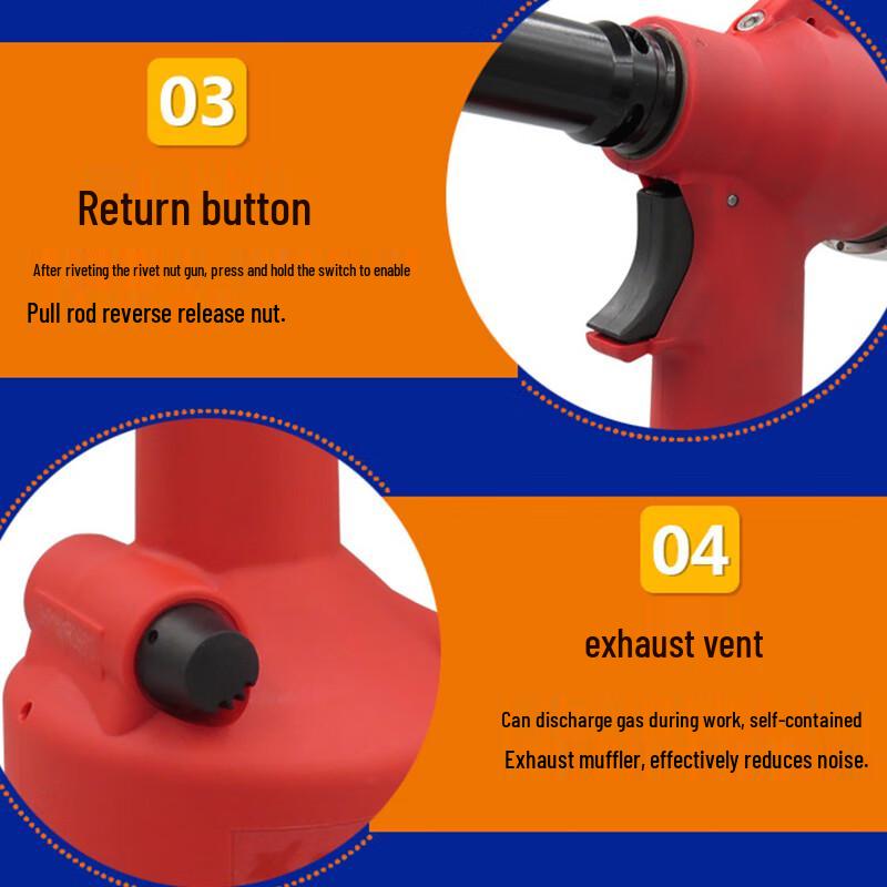 KOPO Automatic Pneumatic Rivet Nut Gun CN Plug (adapter Included)
