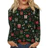 Women's Fashion Casual Long Sleeve  Print Round Neck Top