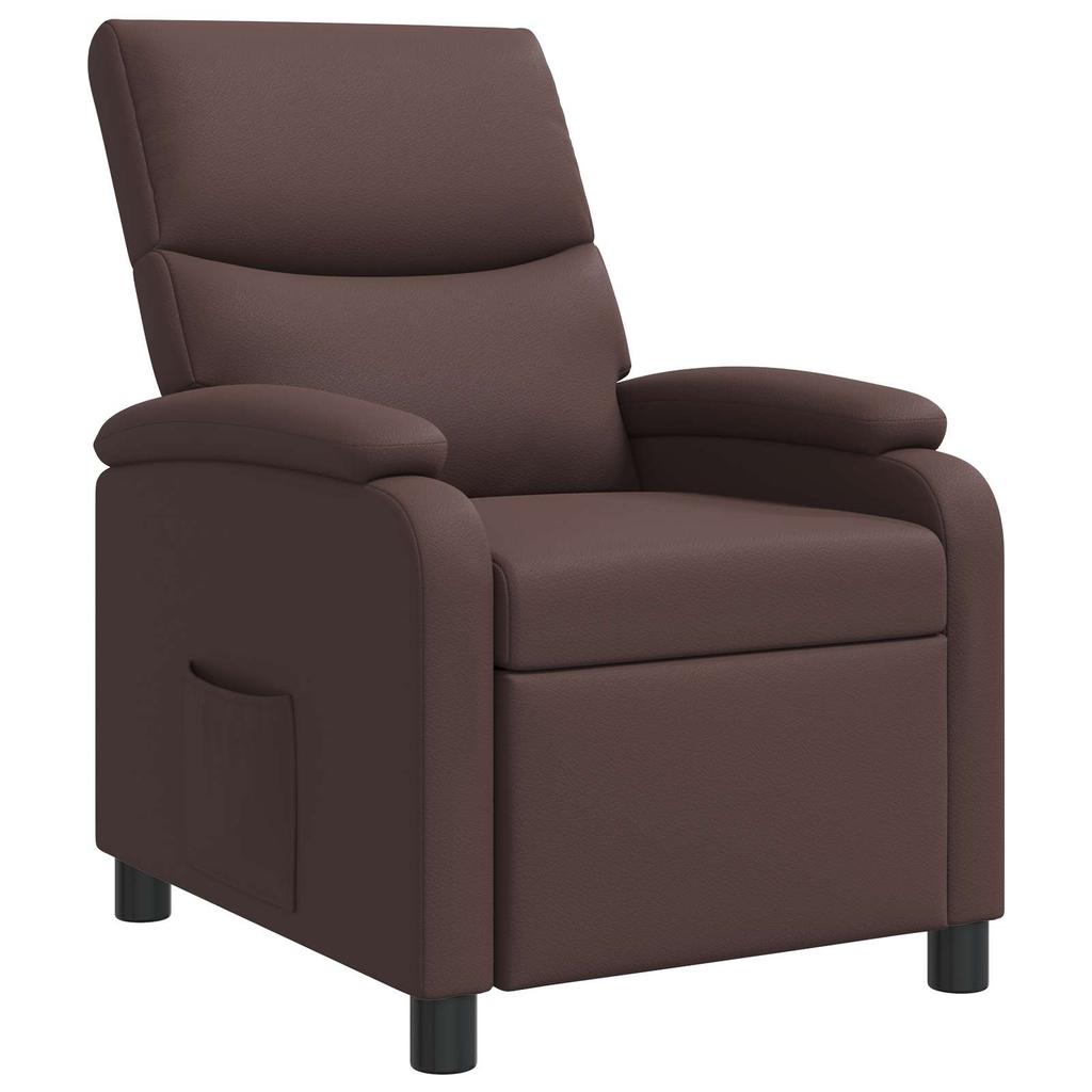 Recliner Chair Brown Faux Leather
