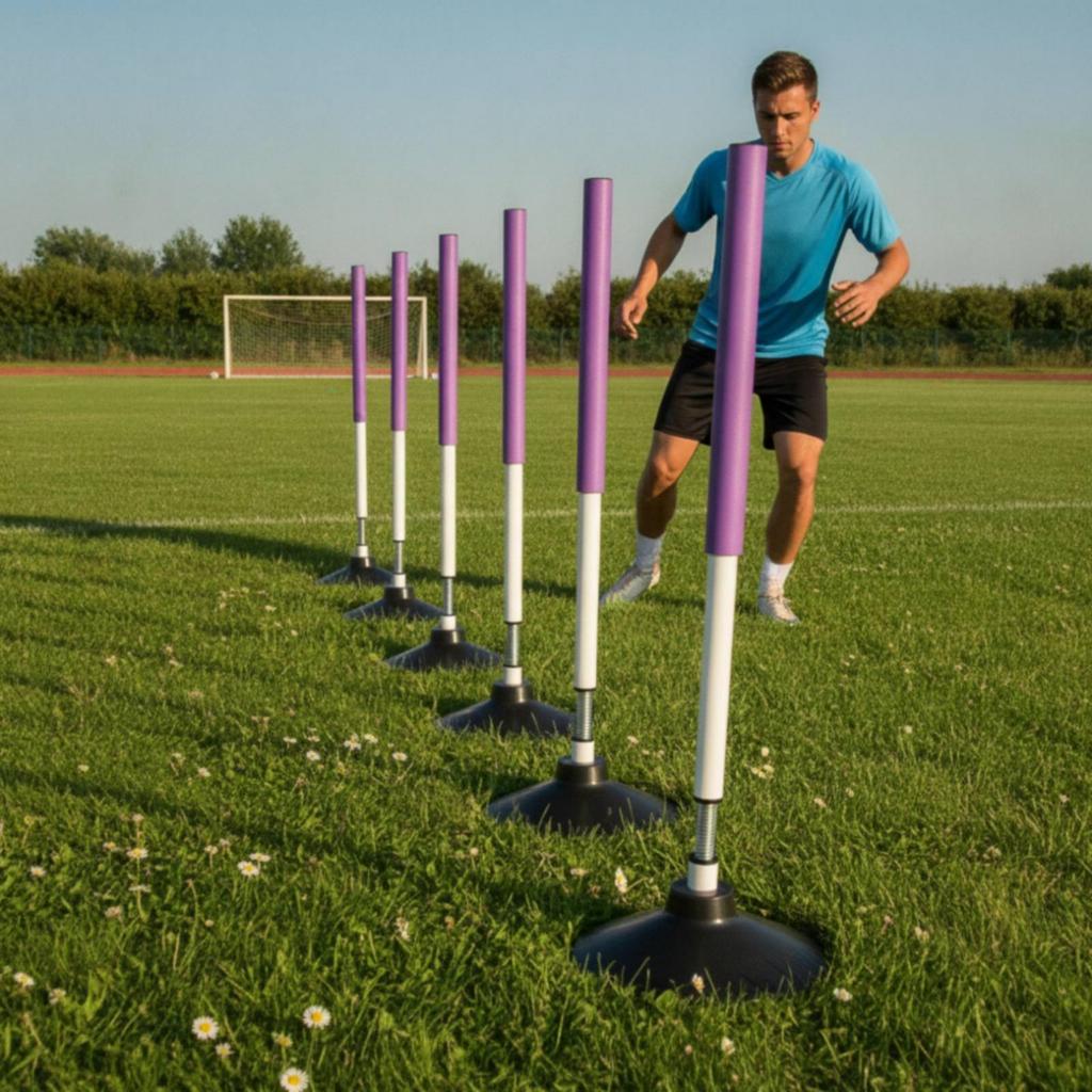 Training Pole with Rubber Base Weighted Agility Poles for Coaches,