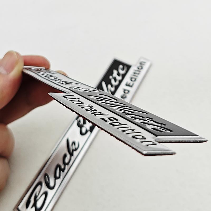 3D Aluminum Logo Black&White Limited Edition Badge Sticker Emblem Decals Auto Universal Accessories