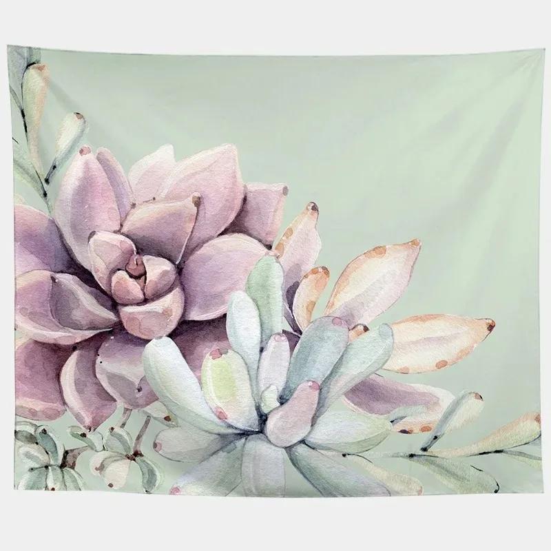 Desert Cactus Succulent Plant Pattern Tapestry Office Living Room Tapestry Home Wall Decoration Tapestry