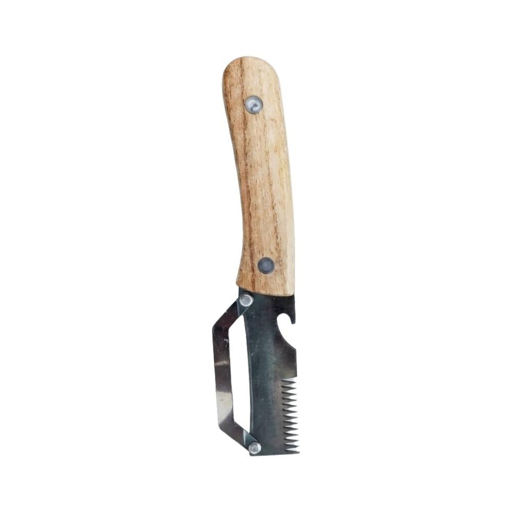Stainless Steel Vegetable Peeler Wooden Handle Scallion Shredder Fruit Peeler  for Peeling