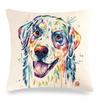 Creative Hand-Drawn Colorful Pet Dog Digital Printing Short Plush Pillow Covers For Car Sofa Office Cushion Cover Home Goods