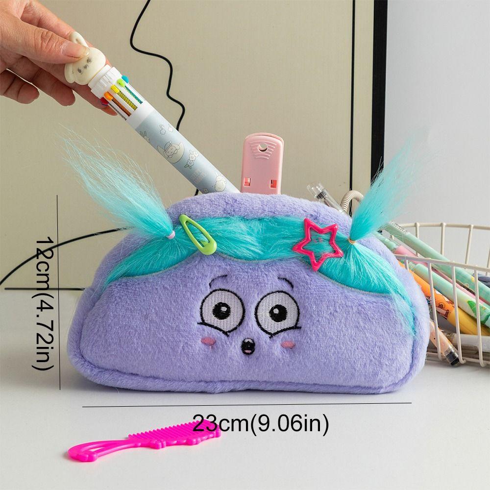 Stuffed Plush Pencil Bag Cute Design Stationery Bag Novelty Cartoon Pen Bag  Office Supply
