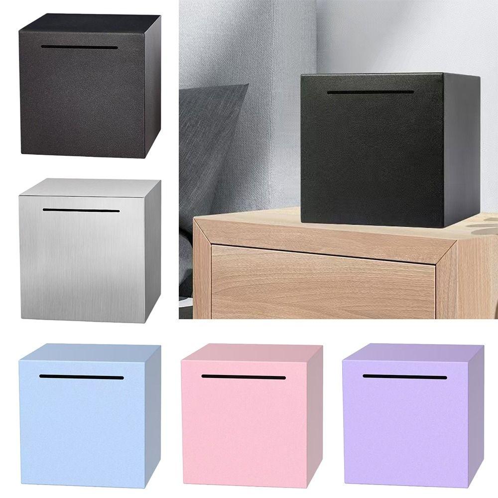 Pudełko na monety ze stali nierdzewnej Wielokolorowy słoik do przechowywania pieniędzy Pudełko do przechowywania Do użytku domowego