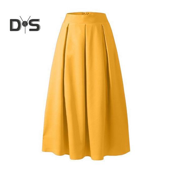 Dámská maxi sukně s vysokým pasem, prodyšná, s velkým lemem, dlouhá sukně s kapsami, stylová večírek, zeštíhlující sukně