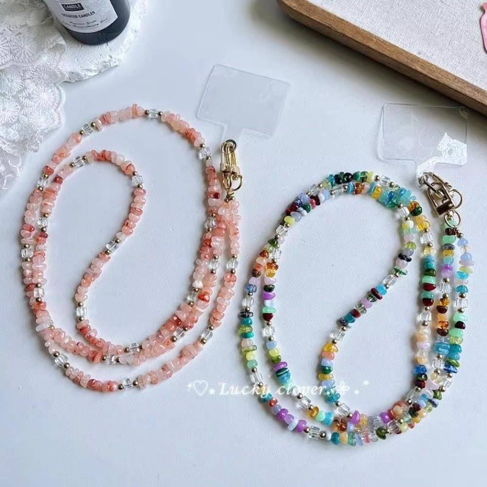 Adjustable Crossbody Lanyard Strap Gravel Bead Anti-Theft Lanyard Durable Mobile Phone Lanyard