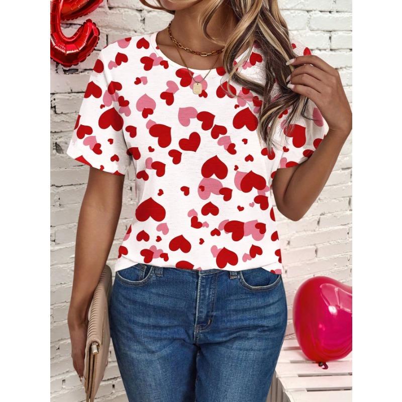 Summer Casual Trend 3D Printed Loose Fashion Fitting Pullover Women's T-shirt