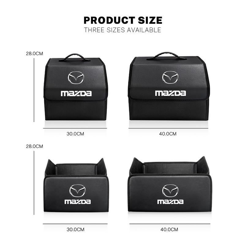 Boîte Organisateur Pliante pour Coffre de Voiture Valise en Cuir Bacs de Rangement Pour Mazda 2 3 6 5 Atenza CX3 CX5 MX5 CX7 Axela CX30 CX90 CX60 CX50