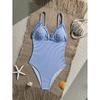 Triangle One-piece Swimsuit Women Slimming Covering Belly Beach Vacation Hot Sexy Women's Striped