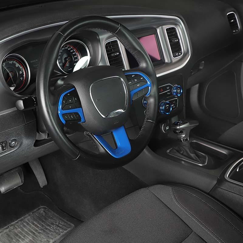 Steering Wheel Decoration shift Paddles air Conditioning Audio Switch Decorative Ring Fit For Dodge Charger For Dodge Challenger Charger